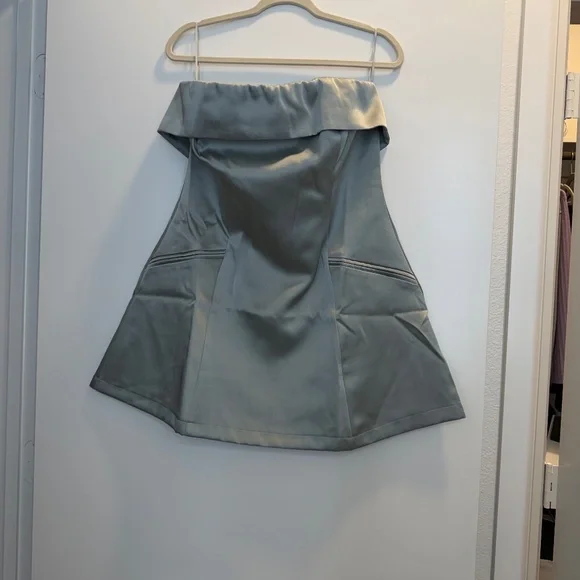 Sarabella Satin Mini Dress - Sage - Picture 2 of 7